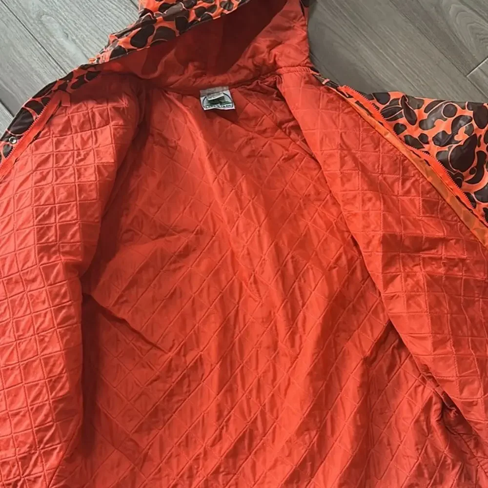 Lake 'N Trail Vinyl Camo Quilted Rain Jacket, Size XL, Vintage
